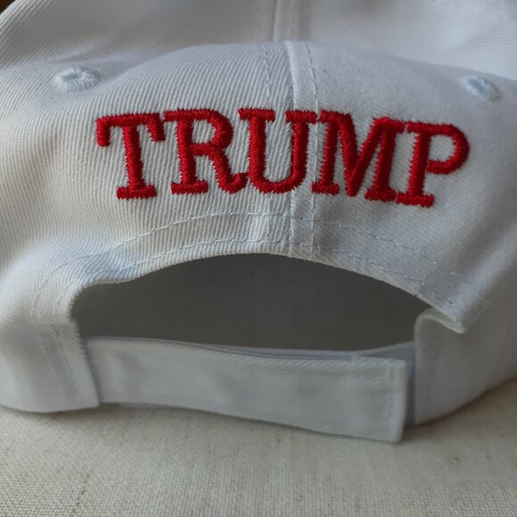 New MAGA - Victory - Flag - Trump White Baseball Cap - Adjustable Fit - Picture 7 of 8